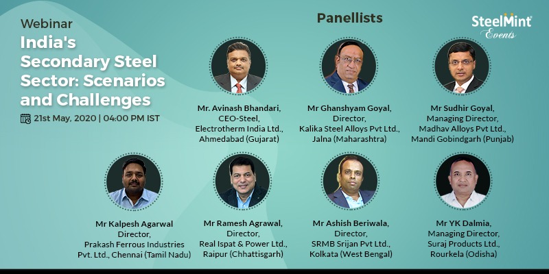 هشتمین همایش مجازی استیل مینت با موضوع "سناریوها و چالش های بخش ثانویه صنعت فولاد هند" برگزار می شود